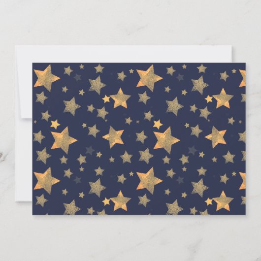 Red Blue Gold Star  Elegant Kerstfeest Kaart (Achterkant)