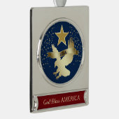Red Blue Gold USA Eagle Star Verzilverd Banner Ornament (Rechts)
