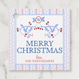 Red Blue Grand Millennial Favor Gift Label