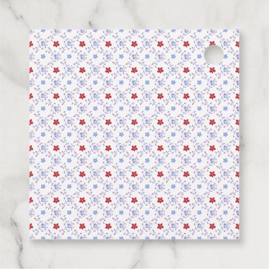 Red Blue Grand Millennial Favor Gift Label (Achterkant)