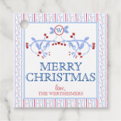 Red Blue Grand Millennial Favor Gift Label (Voorkant)