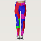 Red Blue Green Abstract gekleurde blokken, Leggings (Voorkant)