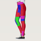 Red Blue Green Abstract gekleurde blokken, Leggings (Links)