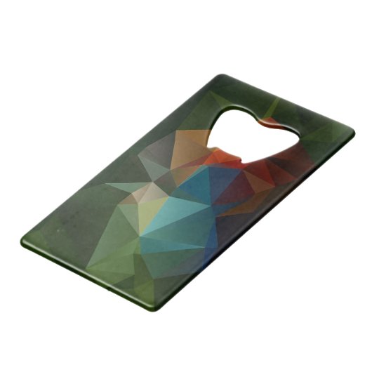 Red Blue Green Abstracte Pyramide Art Creditkaart Flessenopener (Achterkant Gekanteld)