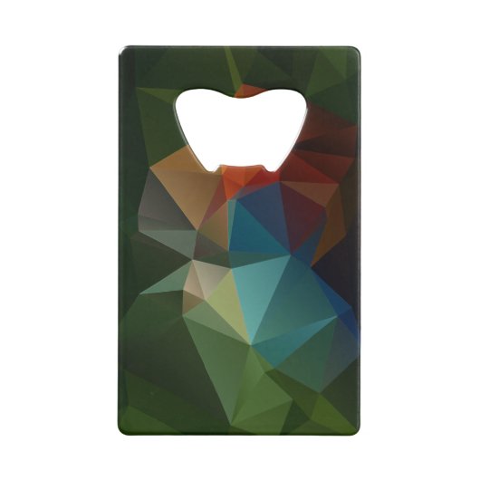 Red Blue Green Abstracte Pyramide Art Creditkaart Flessenopener (Achterkant)