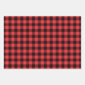 Red Blue Green Buffalo geplakt Patroon Inpakpapier Vel (Voorkant)