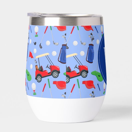 Red Blue & Green Golf Monogram (Rechts)