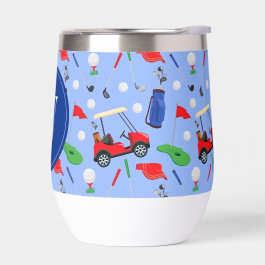 Red Blue & Green Golf Monogram (Links)
