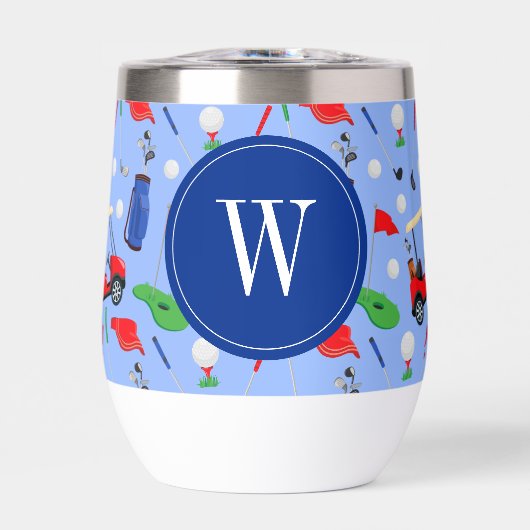 Red Blue & Green Golf Monogram (Voorkant)