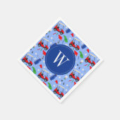 Red Blue & Green Golf Monogram Servet (Hoek)