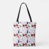 Red Blue & Green Golf Monogram Tote Bag (Achterkant)