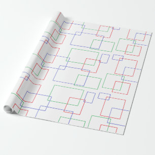 Red Blue Green Squares en Rechthoeken Abstract Cadeaupapier