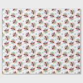 Red Blue Green Yellow Funky Flowers Mideeuw Cadeaupapier (Vlak)