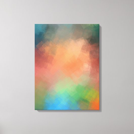 Red Blue Green Yellow Modern Abstract kunstkleurri Canvas Afdruk (Voorkant)