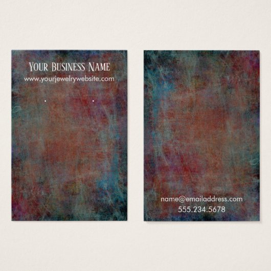 Red Blue Grunge Earring Holder Display Kaarten Visitekaartje (Voorkant /achterkant)