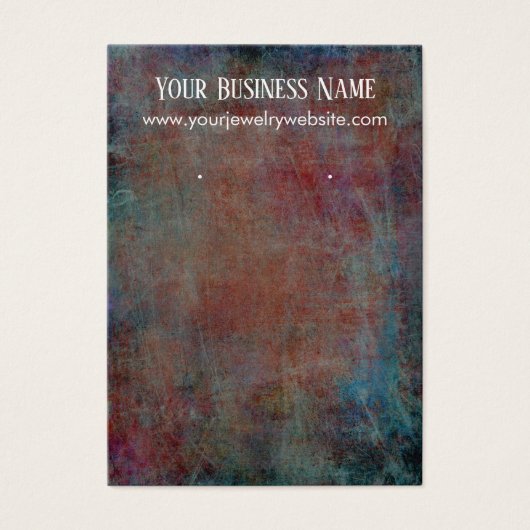 Red Blue Grunge Earring Holder Display Kaarten Visitekaartje (Voorkant)