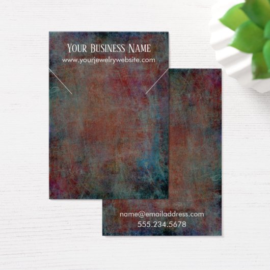 Red Blue Grunge Ketting Holder Display Kaarten Visitekaartje (Bureau)