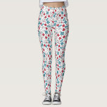 Red Blue Hearts Nurse Doctor Pattern Leggings<br><div class="desc">Leggings voor verpleegkundigen,  dokters en gezondheidswerkers in het wit met een patroon van stethoscopen,  medicijnen,  thermometers,  pleisters en harten in rood,  wit en blauw.</div>