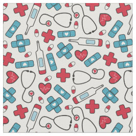Red Blue Hearts Patroon Stof