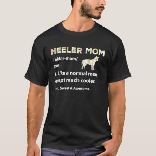 Red Blue Heeler Ma Floral print Australische vee T-shirt