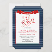 Red Blue I Do BBQ Bridal Shower Invitation Kaart (Voorkant)