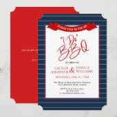 Red Blue I Do BBQ Bridal Shower Invitation Kaart (Voorkant / Achterkant)
