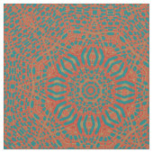 Red Blue Kaleidoscope Geometric Print Pattern Fabr Stof (Close Up)