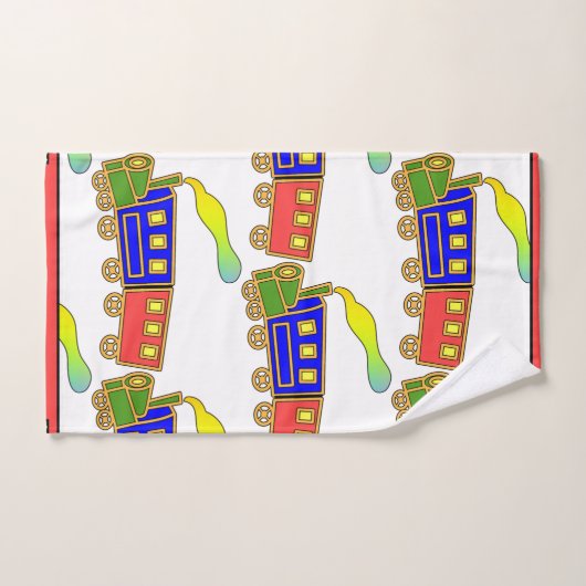 Red Blue Kinder Choo Choo Train Bad Handdoek (Handdoek)