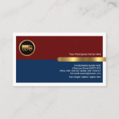 Red Blue Layers White Border Gold Line Truck Visitekaartje (Achterkant)