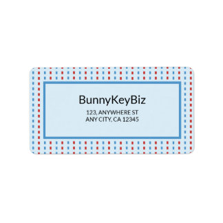 Red Blue Line Stippen Company Address Label