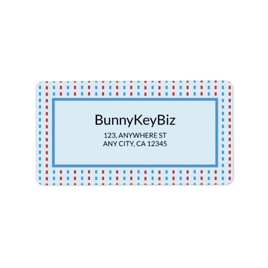 Red Blue Line Stippen Company Address Label (Voorkant)
