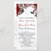 Red, Blue Lovebirds-programma's Programmakaart (Voorkant / Achterkant)