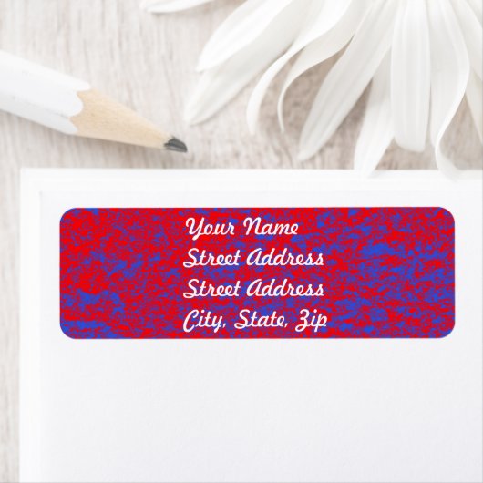 Red & Blue Marble Return Address Sticker (Insitu)