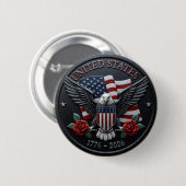 Red & Blue Metallic Texture USA Semiquincentennial Ronde Button 5,7 Cm (Voorkant /achterkant)