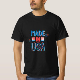 Red Blue minimalist gemaakt in USA Independence Da T-shirt