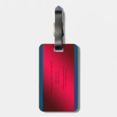 Red Blue Minimalist Professional Modern Bagagelabel (Achterkant verticaal)