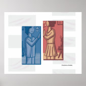 Red & Blue modern art  Poster (Voorkant)