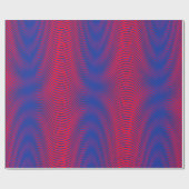 Red & blue Moiré Effect Modern Trippy Abstract Cadeaupapier (Vlak)