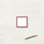 Red Blue Monogrammed Post-it® Notes (Op bureau)