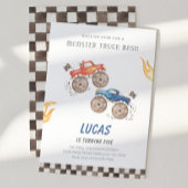 Red & Blue Monster Truck Birthday Any Age Kaart