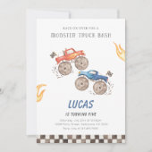 Red & Blue Monster Truck Birthday Any Age Kaart (Voorkant)