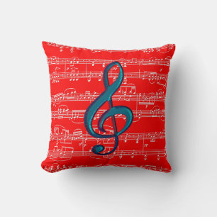 Red Blue muziek thema Kussen