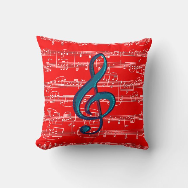 Red Blue muziek thema Kussen (Voorkant)