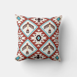 Red Blue Native American Eagle Pattern Kussen