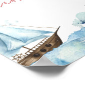 Red Blue Nautical Baby shower Bedankt voor uw koms Poster (Hoek)