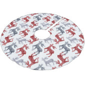 Red Blue Nordic Pattern Reindekerst Kerstboom Rok (Gekanteld)