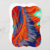 Red Blue Oranje Fractal Tie Dye Kaart (Voorkant / Achterkant)