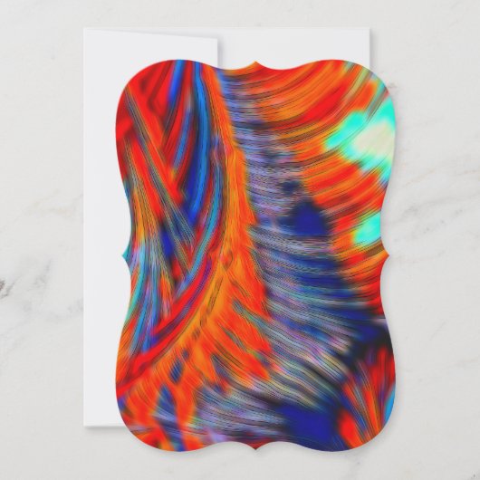 Red Blue Oranje Fractal Tie Dye Kaart (Voorkant)