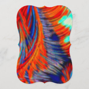 Red Blue Oranje Fractal Tie Dye Kaart