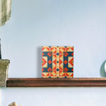 Red Blue Oranje Geometric Moroccan Bohemian Mosaic Tegeltje<br><div class="desc">Moderne,  levendige decoratieve tegel met een naadloos patroon van geometrische vormen in rood,  donkerblauw,  oranje en geel.</div>